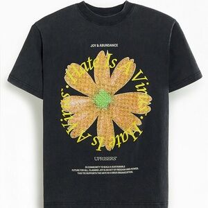 UPRISERS x Hate Is A Virus Power Black Graphic T-Shirt Vintage Style Size L